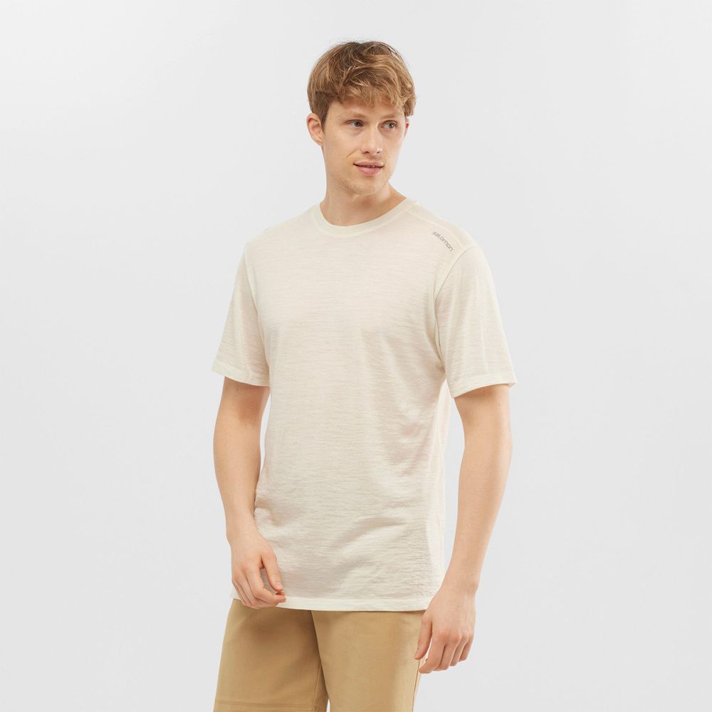 Salomon T-Shirts Herre Beige - OUTLIFE MERINO SS M (YZCKH-7319)